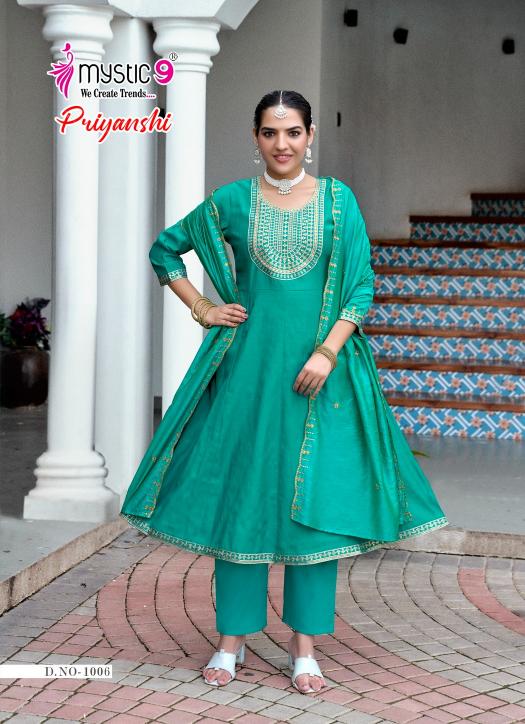 Mystic 9 Priyanshi vol 1 catalog surat wholsaller in dress and kurti