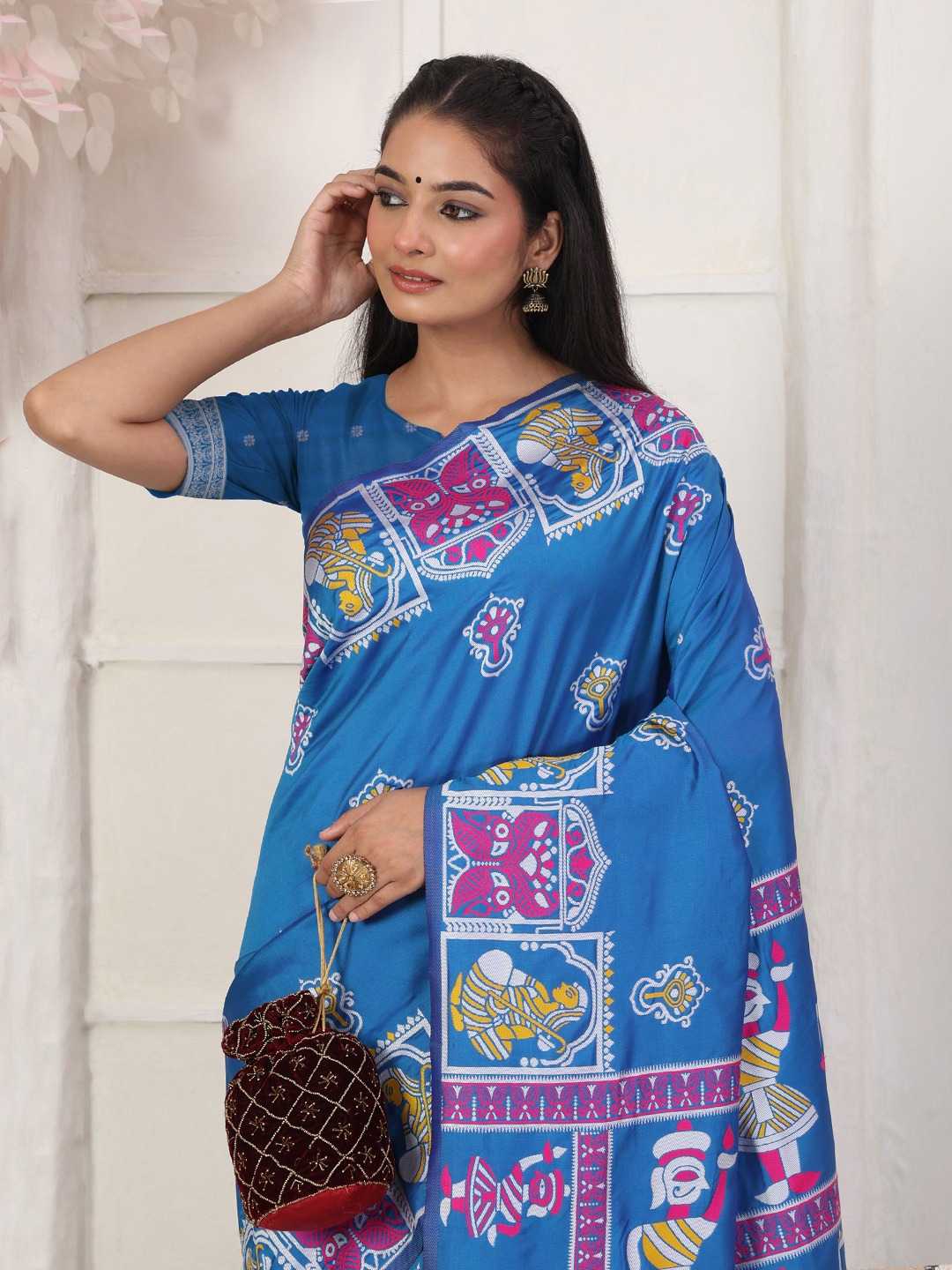 RANGMANCH by Astita fancy designer  SILK fabric saree wholesale with Fancy latkan 