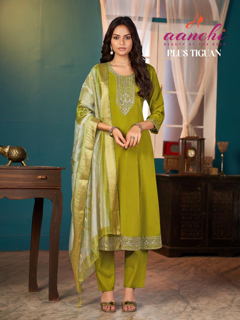 Aanchi Plus Tiguan catalog ahmedabad kurti wholesale market online