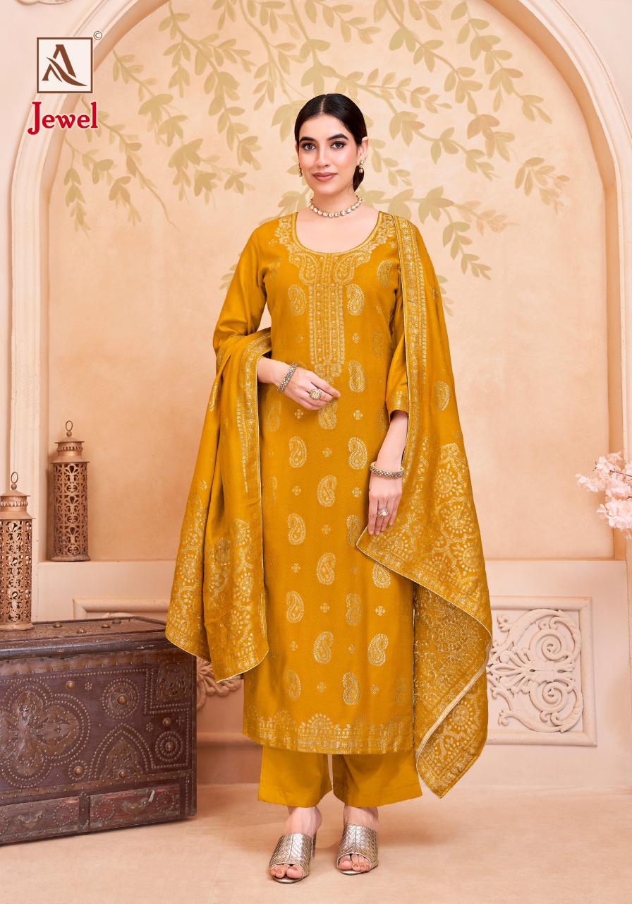 Alok Jewel catalog wholesale dress materials area in ahmedabad