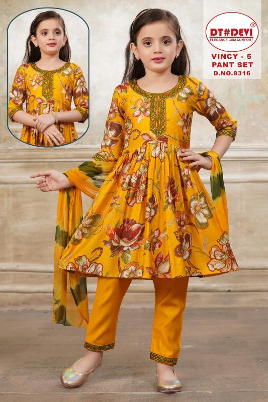 Dt Devi Vincy vol 5 9316 catalog branded kid wear wholesale