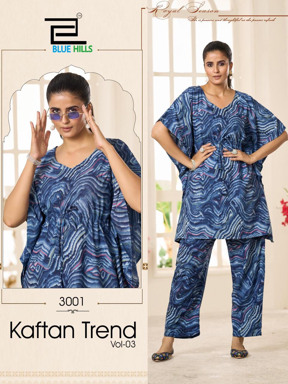 Blue Hills Kaftan trend vol 3 catalog branded Kaftan kurti wholesale