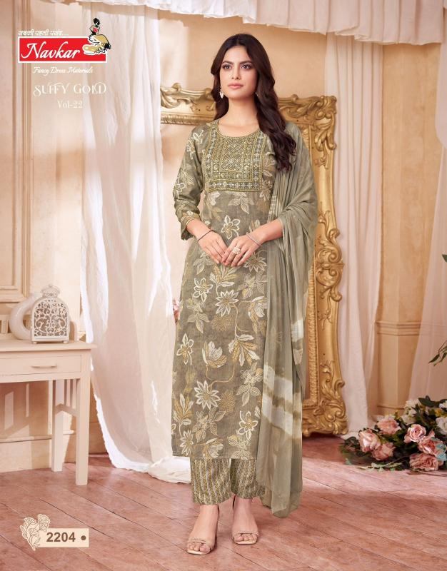 Navkar Suffy Gold 22 catalog ethnic kurtis wholesale