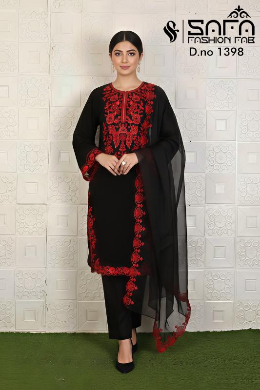 Safa Fashion Fab 1398 catalog pakistani designers 2025 collection georgette suits