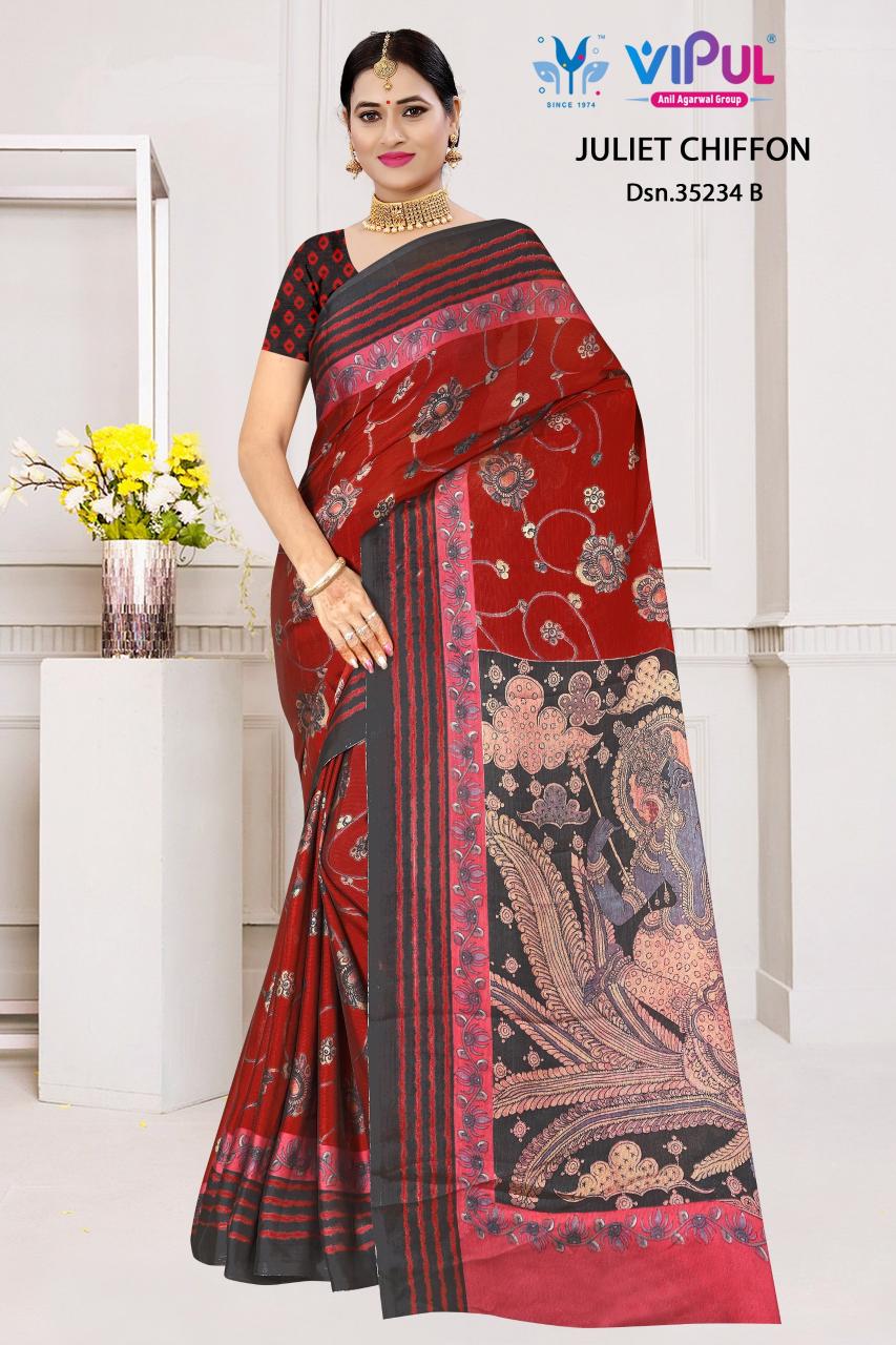 Vipul Juliet chiffon 35234 catalog saree wholesale pricing