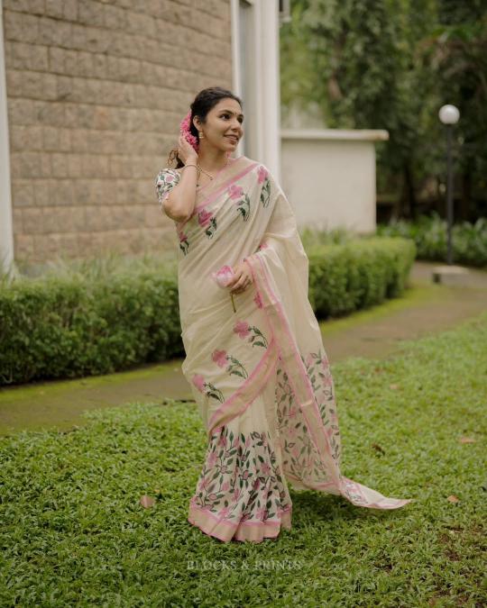 Dazira W - 348 catalog linen sarees wholesale in surat