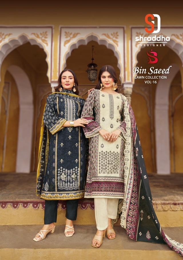 Shraddha Bin Saeed Lawn Collection Vol 16 catalog pakistani suits wholesale market