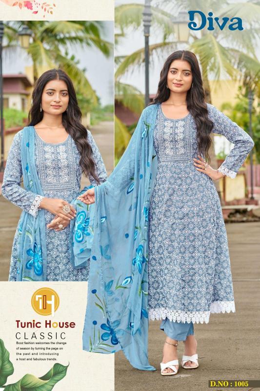 Tunic House Diva catalog wholesale cotton anarkali kurtis
