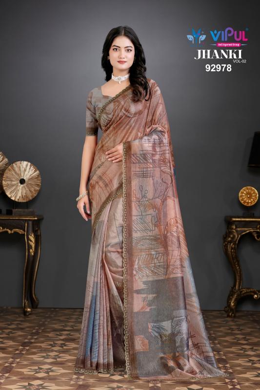 Vipul Jhanki vol 2 catalog organza saree manufacturers in surat