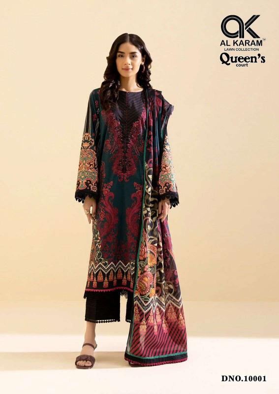 Al Karam Queens Court Vol- 10 – Pakistani Karachi kurti Pant With Dupatta