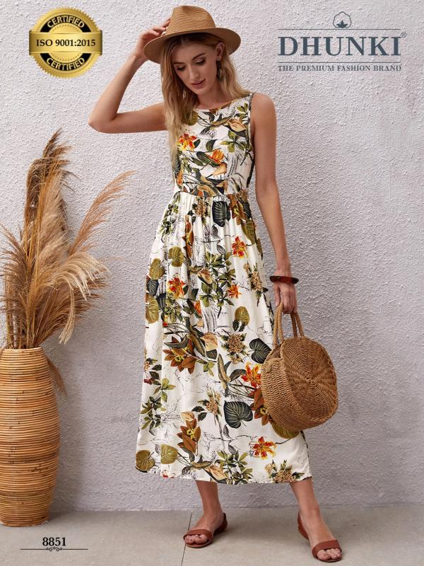 Dhunki 8851 catalog Western Gown attractive print