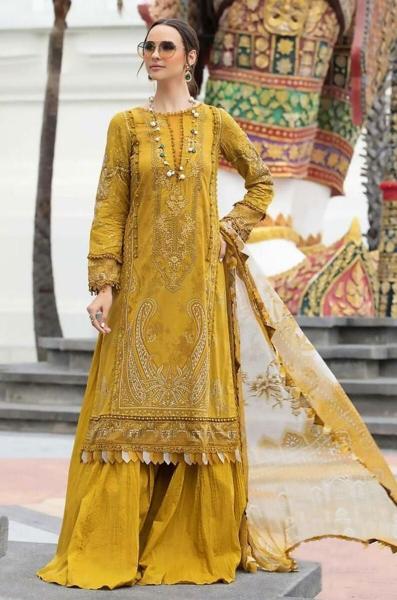 Hazzel Maria B Eid Blockbuster catalog Cotton Dupatta wholesale pakistani suits