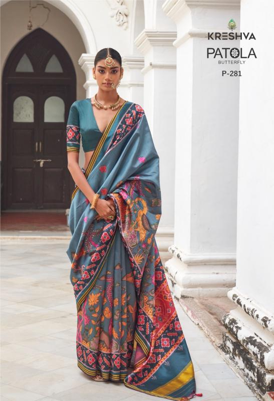 Kreshva Patola Butterfly catalog Patola Print Saree