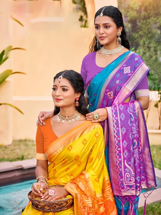 POORVIKA SILK VOL 8 by Astita fancy designer Pochampalli Soft Silk fabric saree wholesale with Fancy latkan