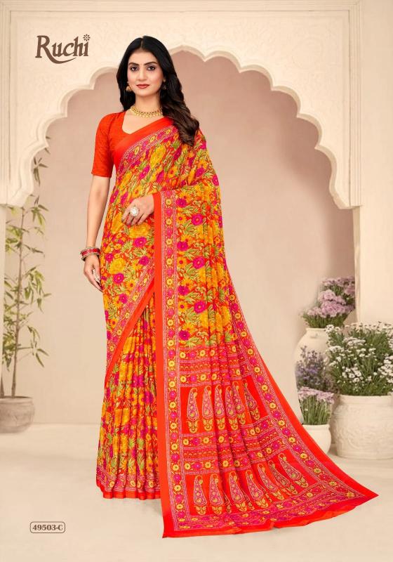 Ruchi Star Chiffon 205 catalog wholesale sarees catalogue in surat 