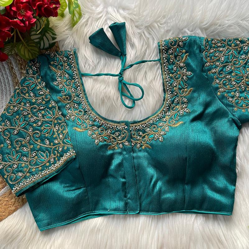 Sabella Princ Cut Heavy Beads Work Bridel Blouse 