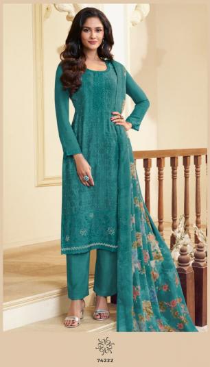 Vinay Kuleesh Silkina Royal Crepe 48 catalog Designer salwar kameez 