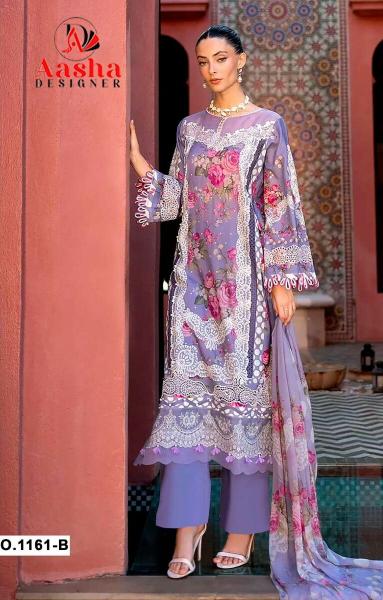 Aasha 1161 A And B catalog Cotton Dupatta wholesale pakistani suits in india