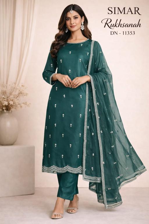 Glossy Simar Rukhsanah 11353 catalog unstitched salwar kameez wholesalers