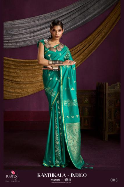 Rajtex Kanthkala Indigo catalog wholesale saree for business online