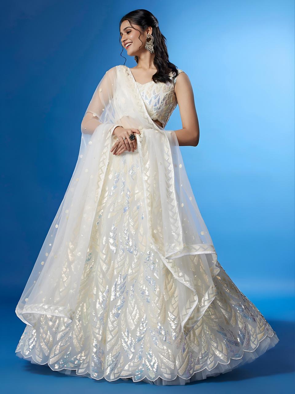 Sabella 15101 White catalog lehenga in wholesale price