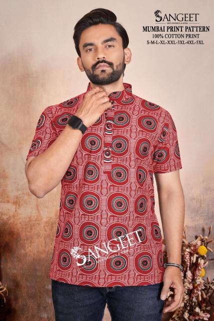 Sangeet Mumbai Print Pattern Vol 2 0.2 catalog Cotton Casual mens shirt online