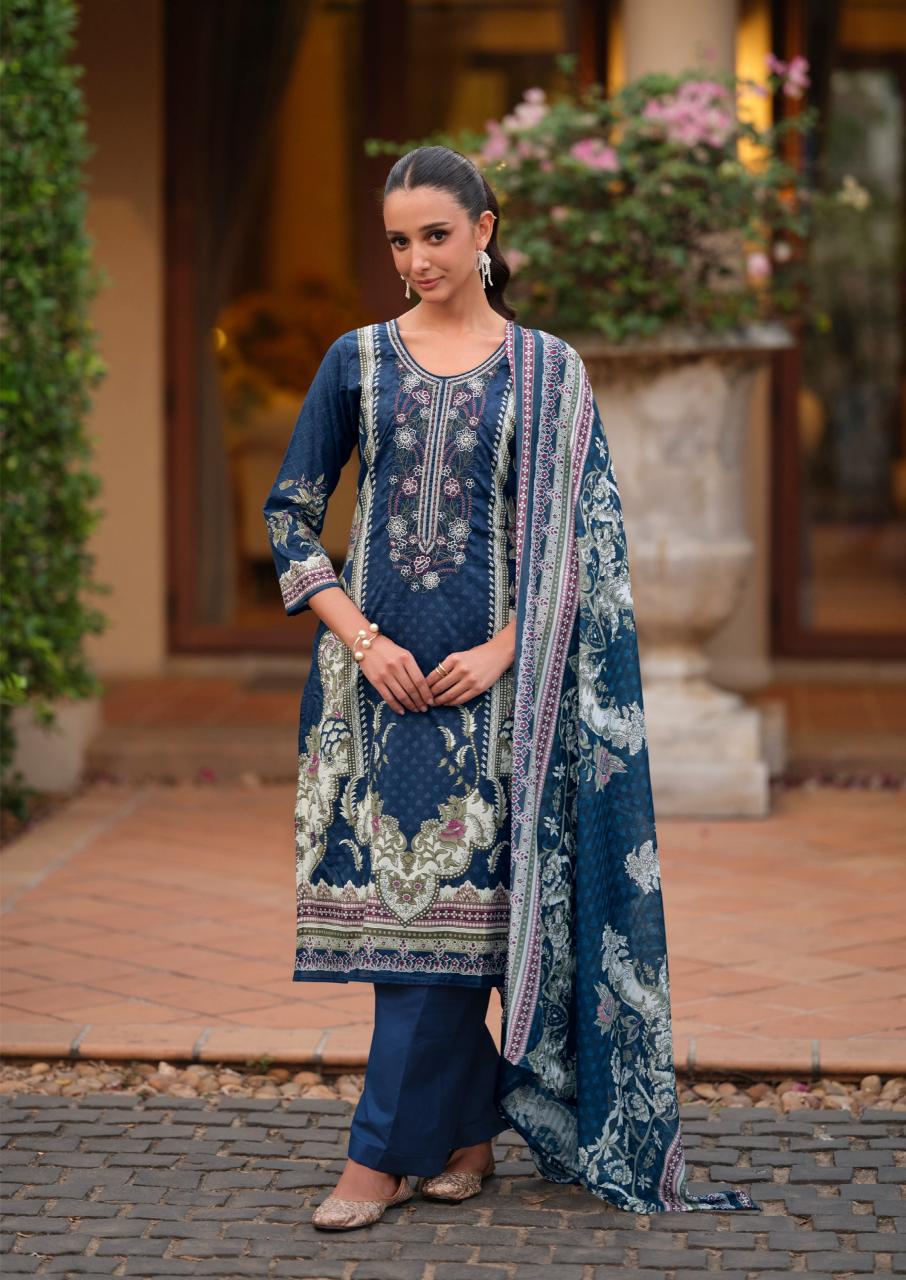 The Hermitage Shop Nisanka Miraal Luxury Lawn vol 2 catalog surat dress materials wholesalers in hyderabad