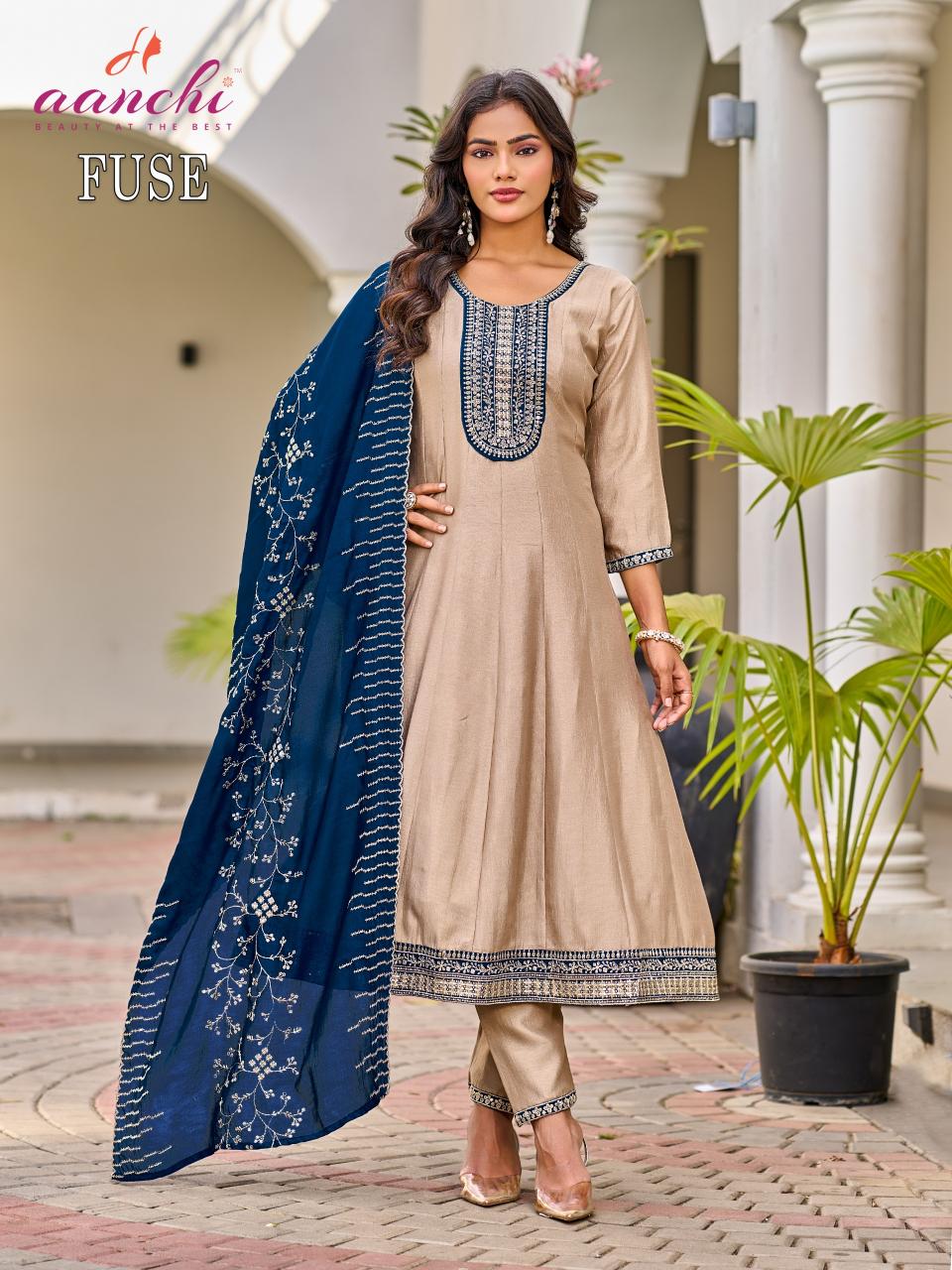 Aanchi Fuse catalog designer anarkali kurtis wholesale