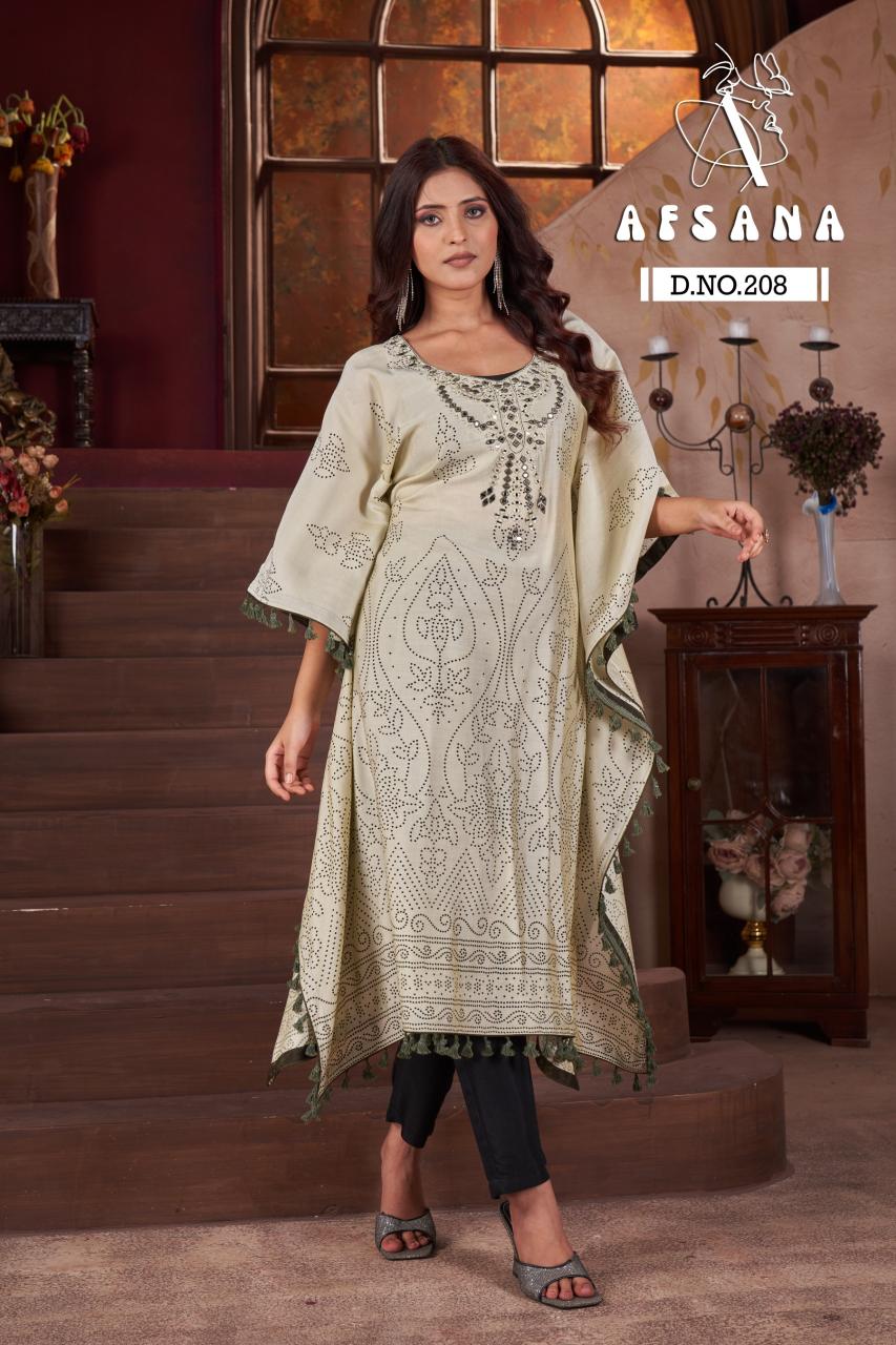 Afsana 208 catalog bulk kurtis wholesale