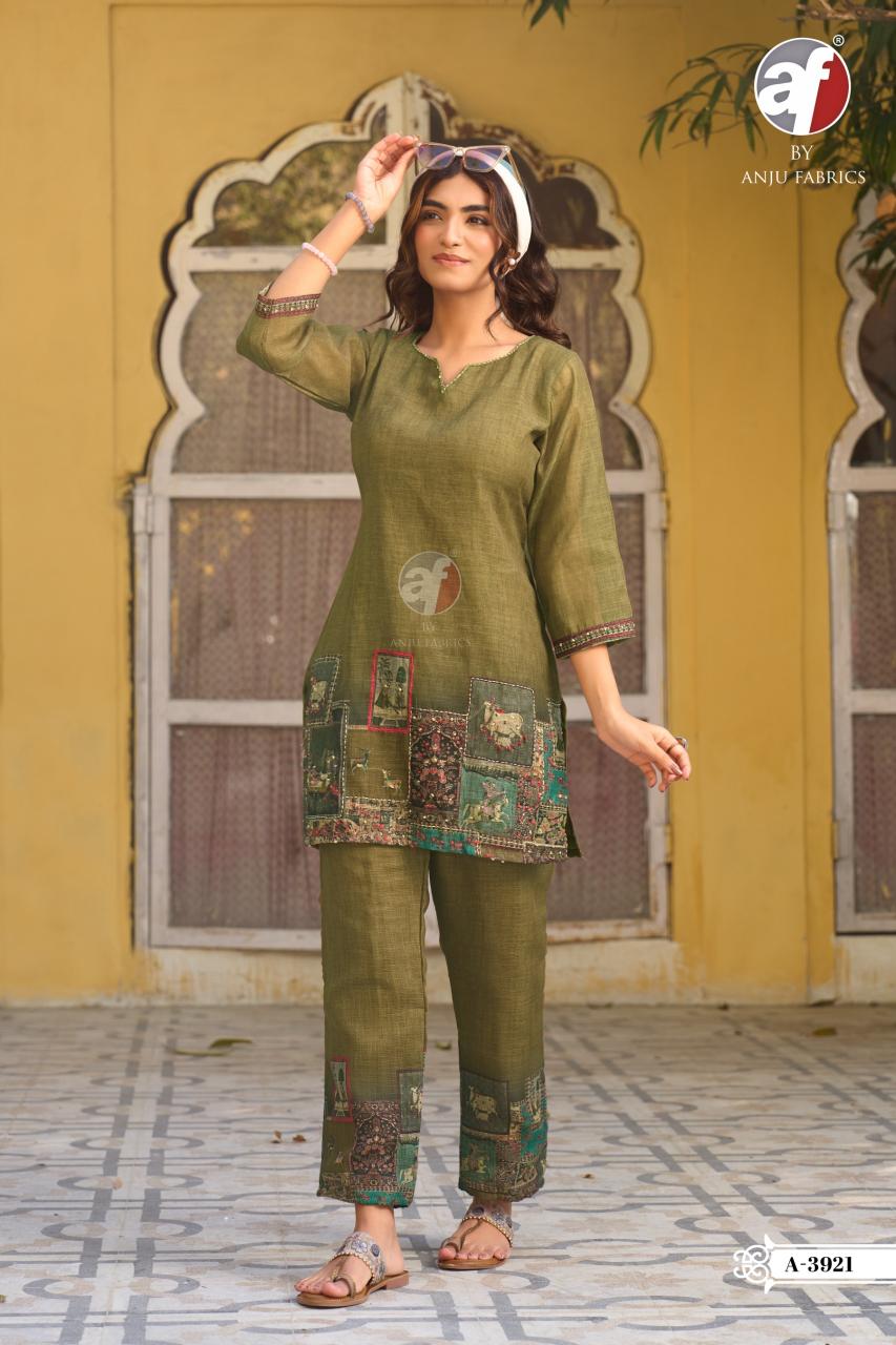 Anju Fabrics 3921 catalog coord set wholessaler in india