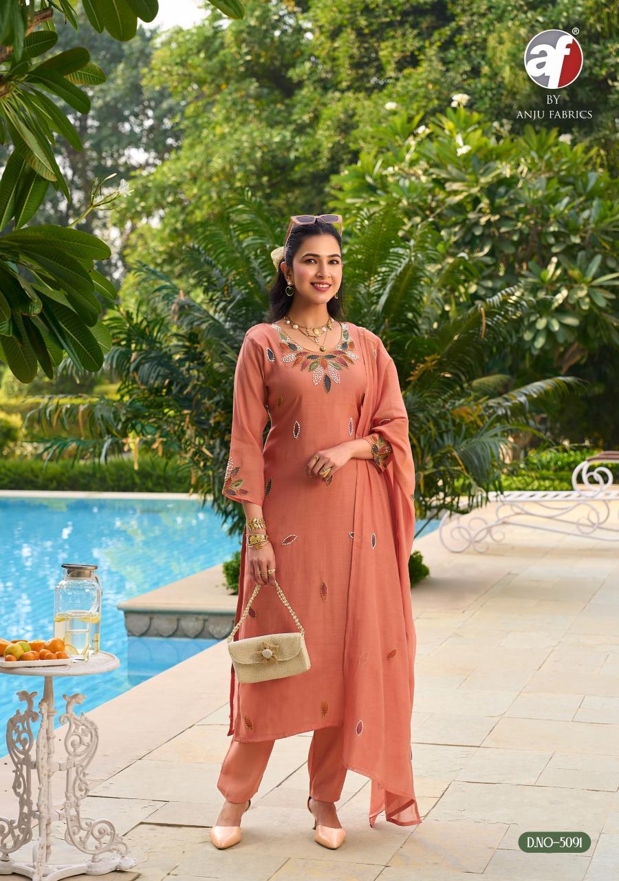 Anju Fabrics Patterns catalog kurti wholeslaer in surat 