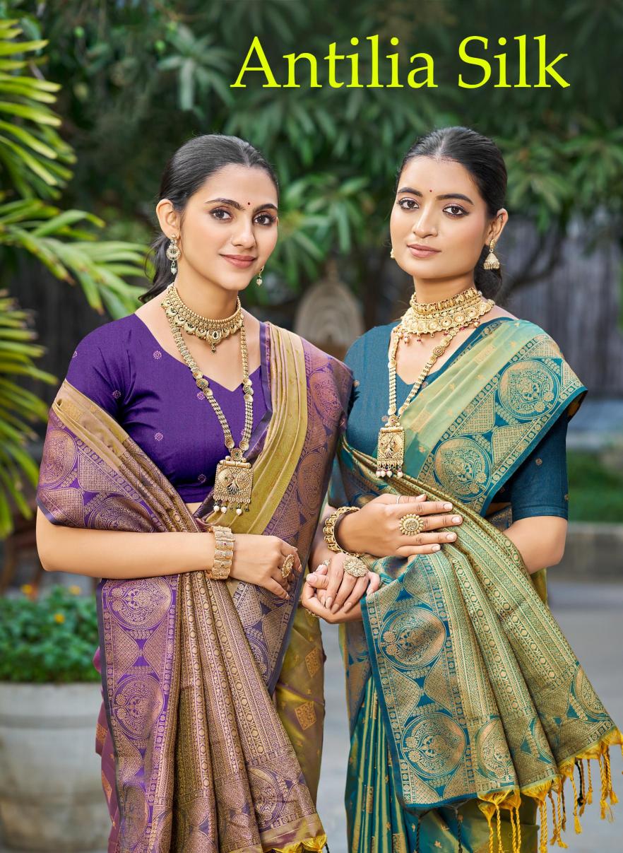 Bunawat - Antilia Silk Sangam Prints SOFT SILK Woven Work Traditional Saree