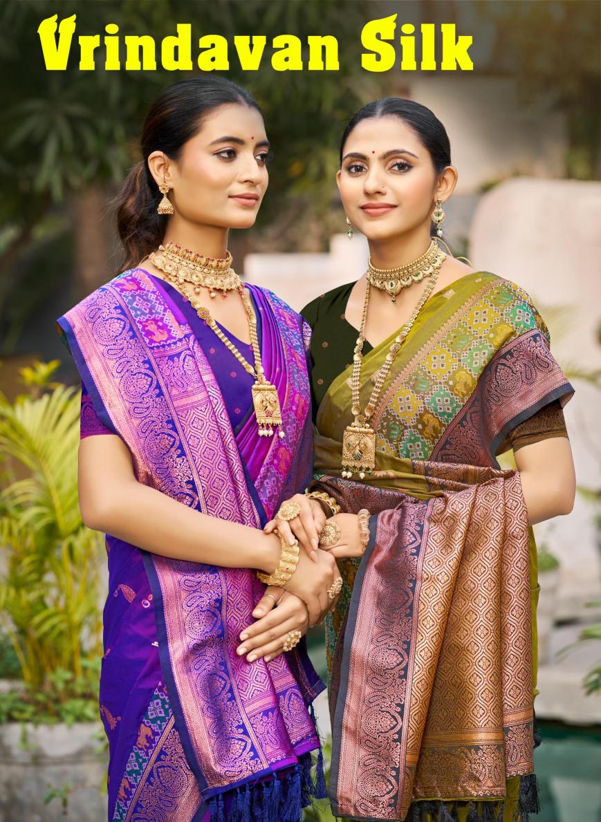 Bunawat - Vrindavan Silk Sangam Prints SOFT SILK Woven Work Traditional Saree