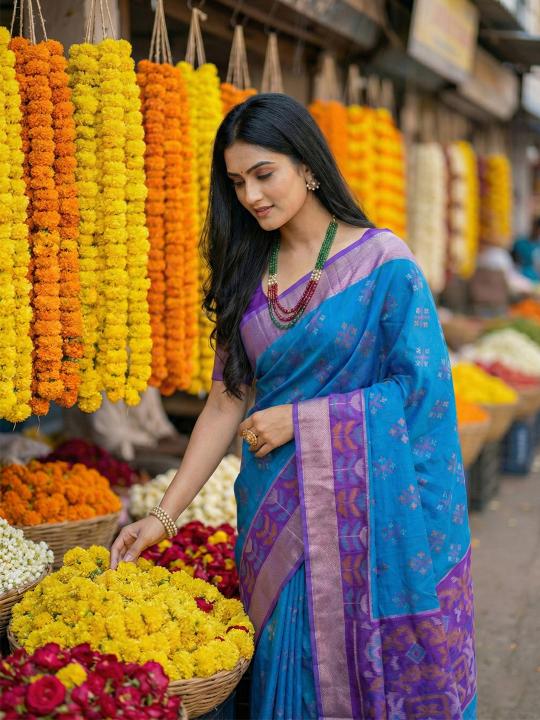 NAVYA SILK VOL 4 by SHREE SHYAM FASHION fancy designer Pochampalli Soft Silk fabric saree wholesale with Fancy latkan