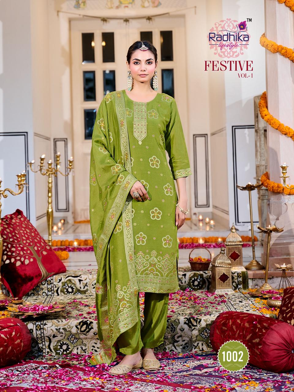 Radhika Lifestyle Festive vol 1 catalog branded kurtis eholesaler