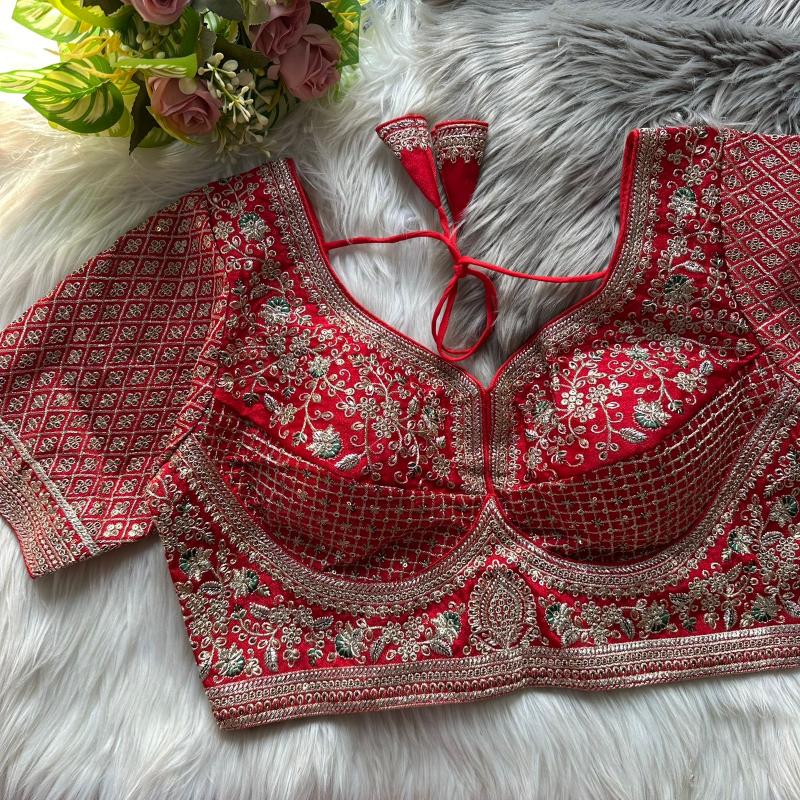 Sabella Heavy Gold Jari catalog desginer work wedding blouse