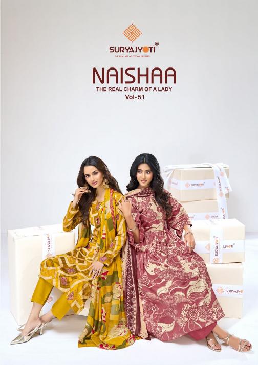 Suryajyoti Naisha Vol-51 – Dress Material - Wholesale Catalog