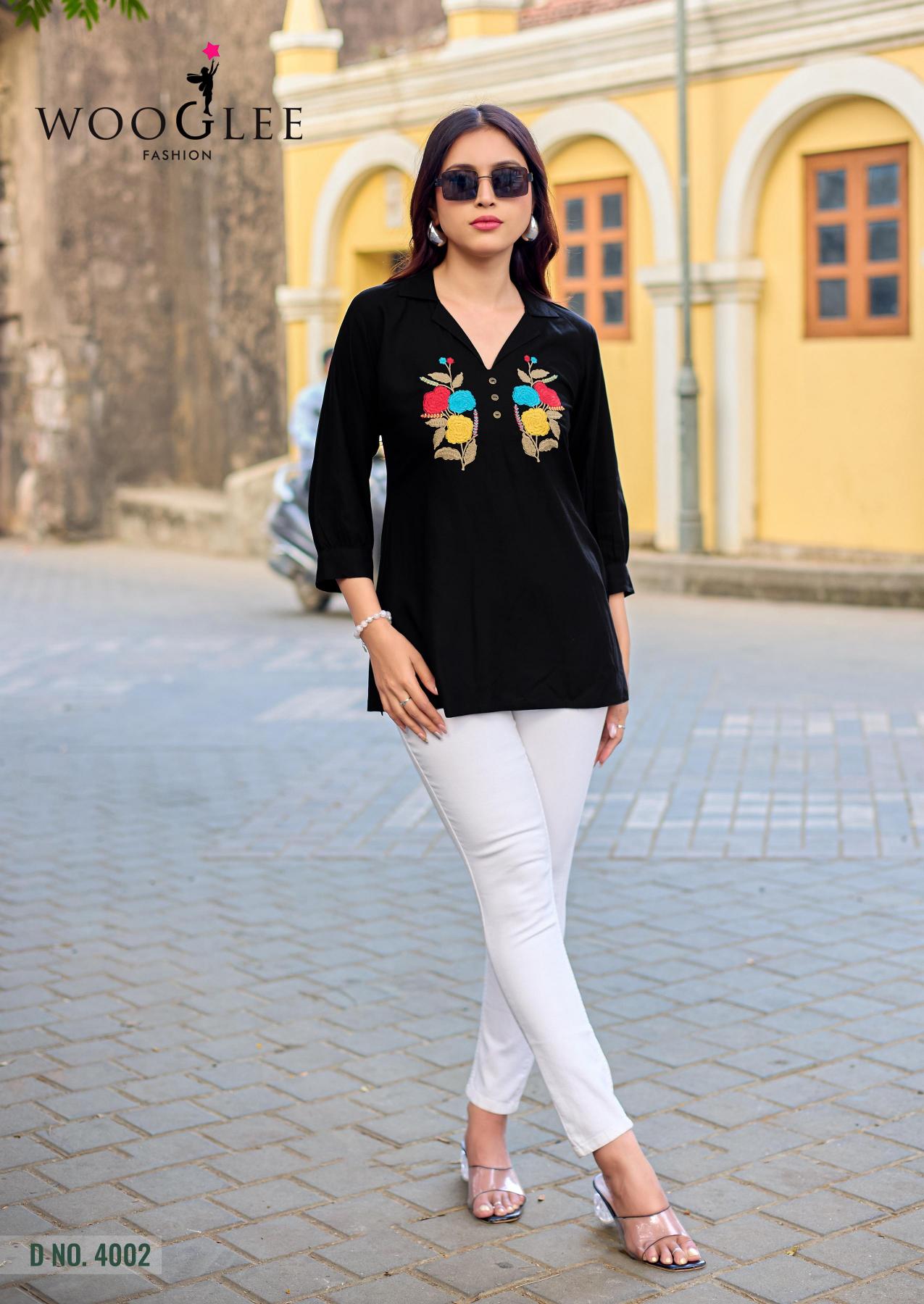 Wooglee Liyana catalog rayon kurtis top wholesale