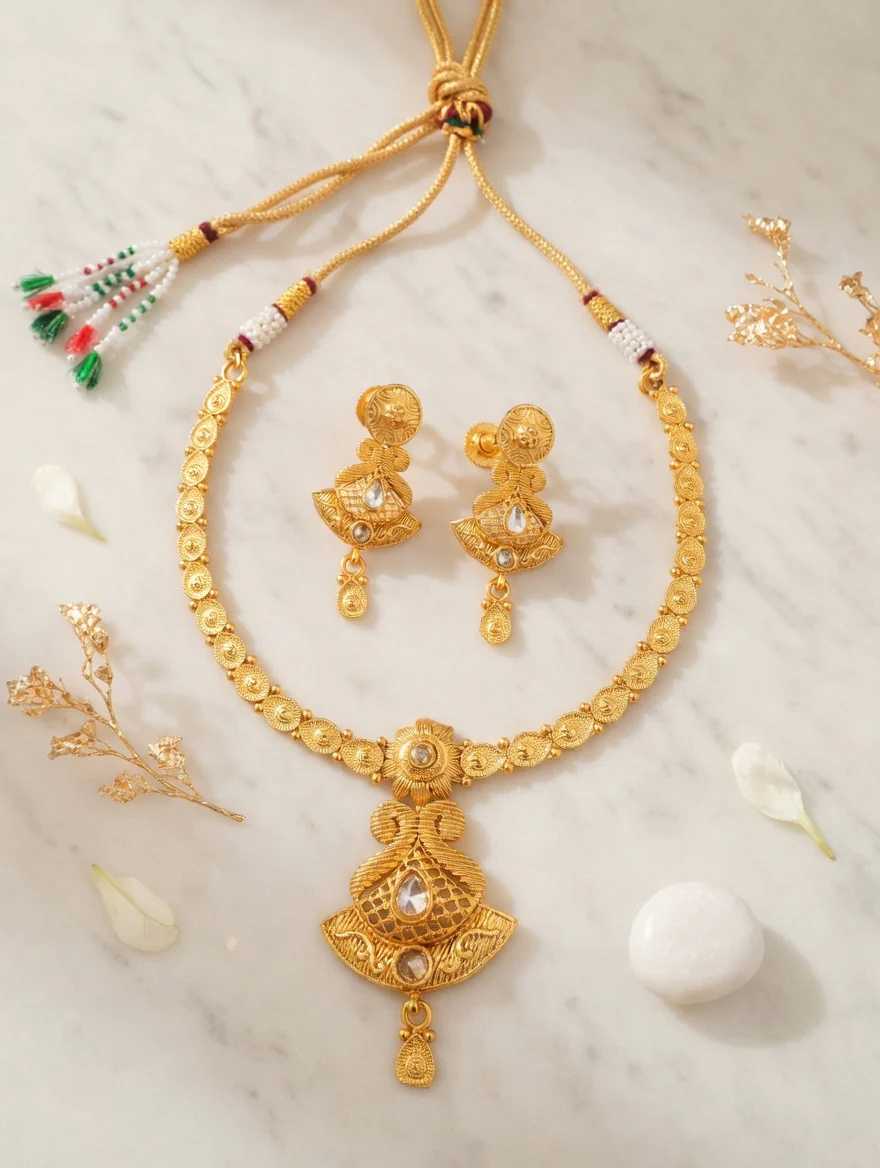 Antique Necklace Set 6704 GOLD artificial jewellry