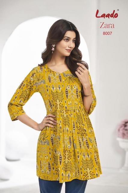 Laado Zara Vol-8 – Tunic Short Top With Flair - Wholesale Catalog