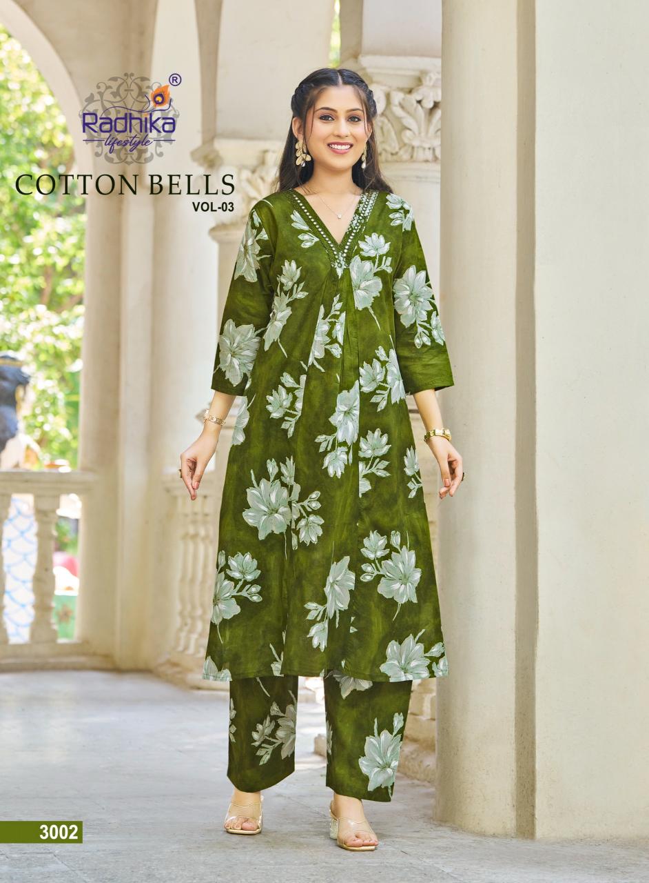 RADHIKA LIFE STYLE COTTON BELLS VOL 3 Ladies kurti wholesalers in Surat