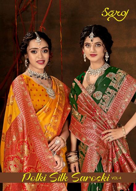 Saroj Polki silk saroski vol.4 silk saree in surat with price wholesale
