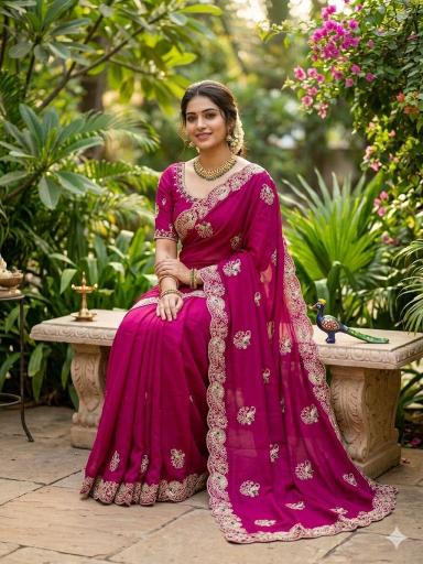 Dazira Flowy Star Georgette Wholesale saree manufacturers in Bangalore