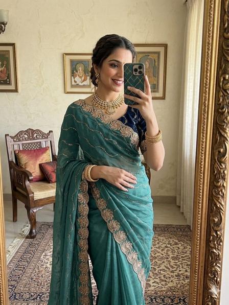 Dazira Star Georgette Sequence Wholesale saree suppliers in Ahmedabad