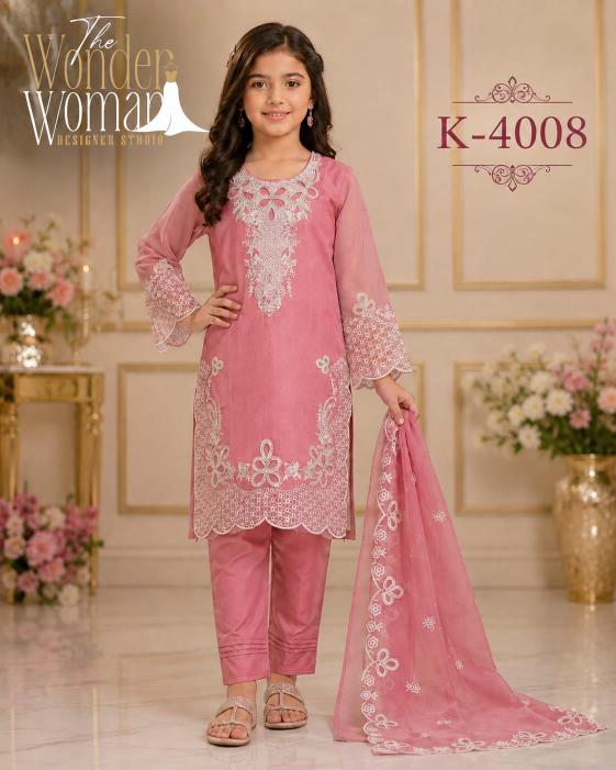 K 4008 Organza Children kurti manufacturer in Bangalore