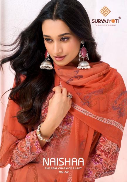 Suryajyoti Naishaa Vol-52 Wholesale dress materials in Surat