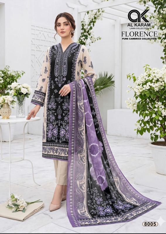 AL Karam Florence Vol-8 – Karachi Dress Material - Wholesale Catalog