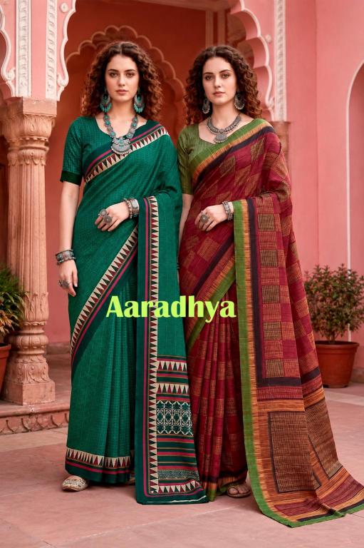 Bunawat - Aaradhya Sangam Prints Georgette Woven Work Traditional Saree