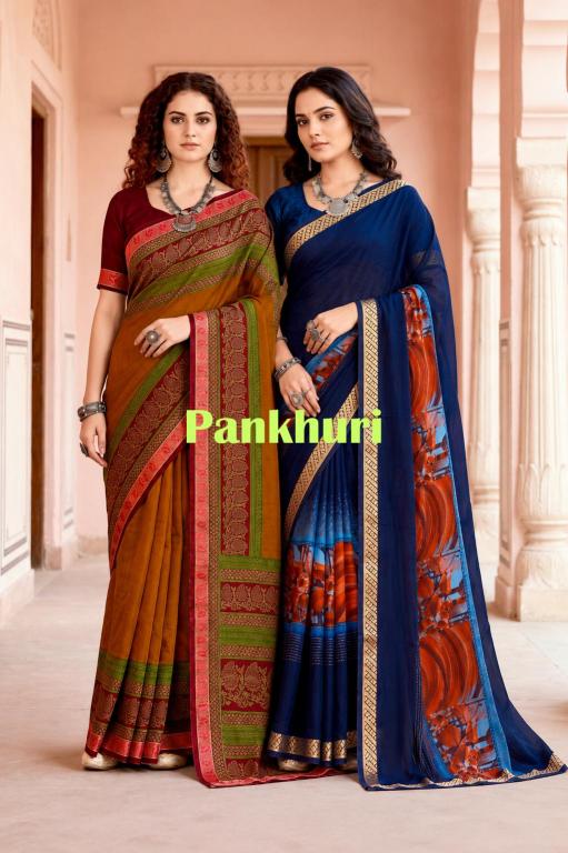 Bunawat - Pankhuri Sangam Prints Georgette Woven Work Traditional Saree
