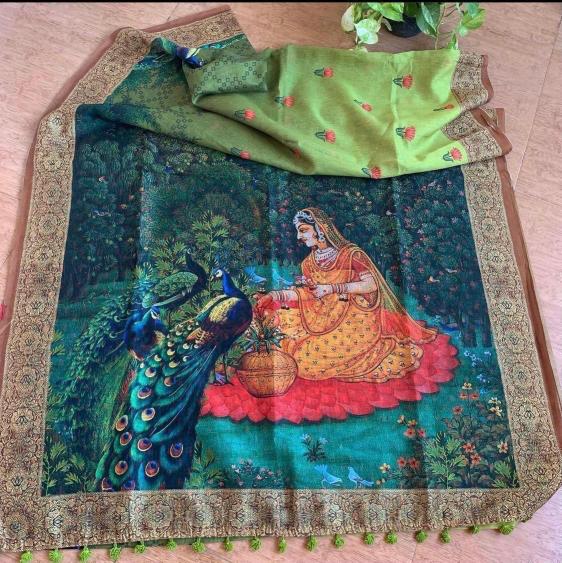Dazira Linen Digital Print Wholesale saree suppliers in Chandni Chowk